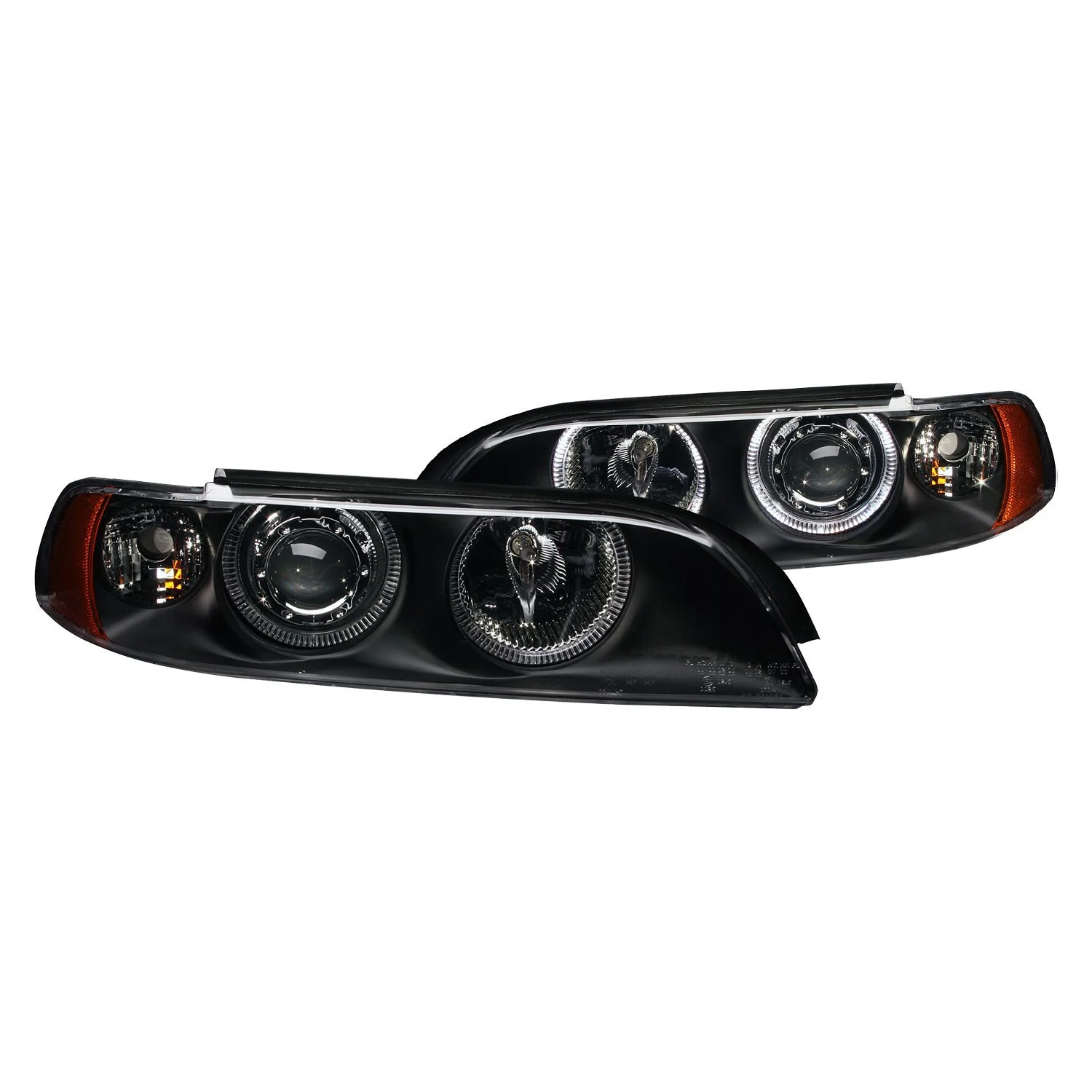 Fits BMW 5 SERIES E39 97-00 PROJECTOR HALO HEADLIGHTS BLACK