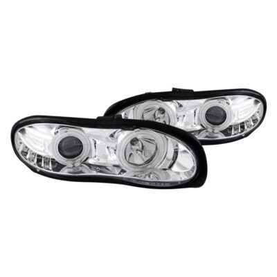Fits CHEVY CAMARO 98-02 PROJECTOR HALO HEADLIGHTS CHROME W/ RX HALO
