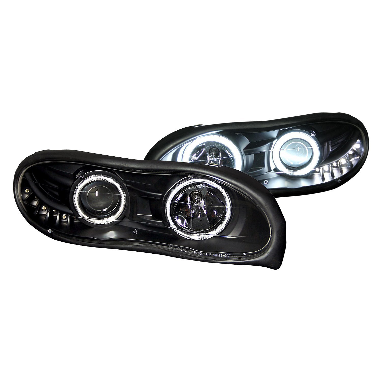 Fits CHEVY CAMARO 98-02 PROJECTOR HALO HEADLIGHTS BLACK W/ RX HALO