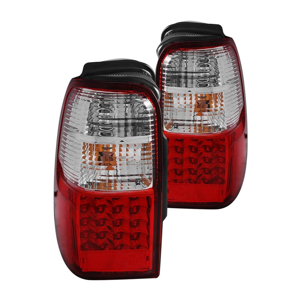 Fits TOYOTA 4RUNNER 01-02 LED TAIL LIGHTS CHROME RED/CLEAR LENS