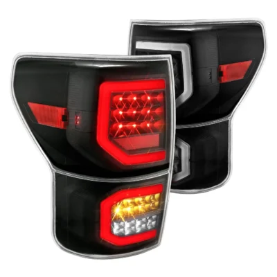 Fits TOYOTA TUNDRA 07-13 LED TAIL LIGHTS PLANK STYLE BLACK CLEAR LENS