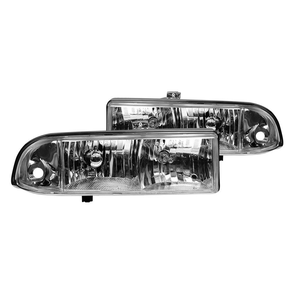 Fits CHEVY S-10 / S-10 BLAZER 98-04 CRYSTAL HEADLIGHTS CHROME