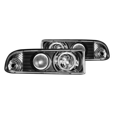 Fits CHEVY S-10 / S-10 BLAZER 98-04 PROJECTOR LED HALO HEADLIGHTS BLACK