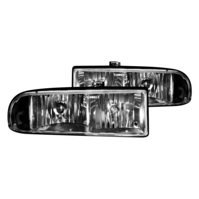 Fits CHEVY S-10 / S-10 BLAZER 98-04 CRYSTAL HEADLIGHTS BLACK