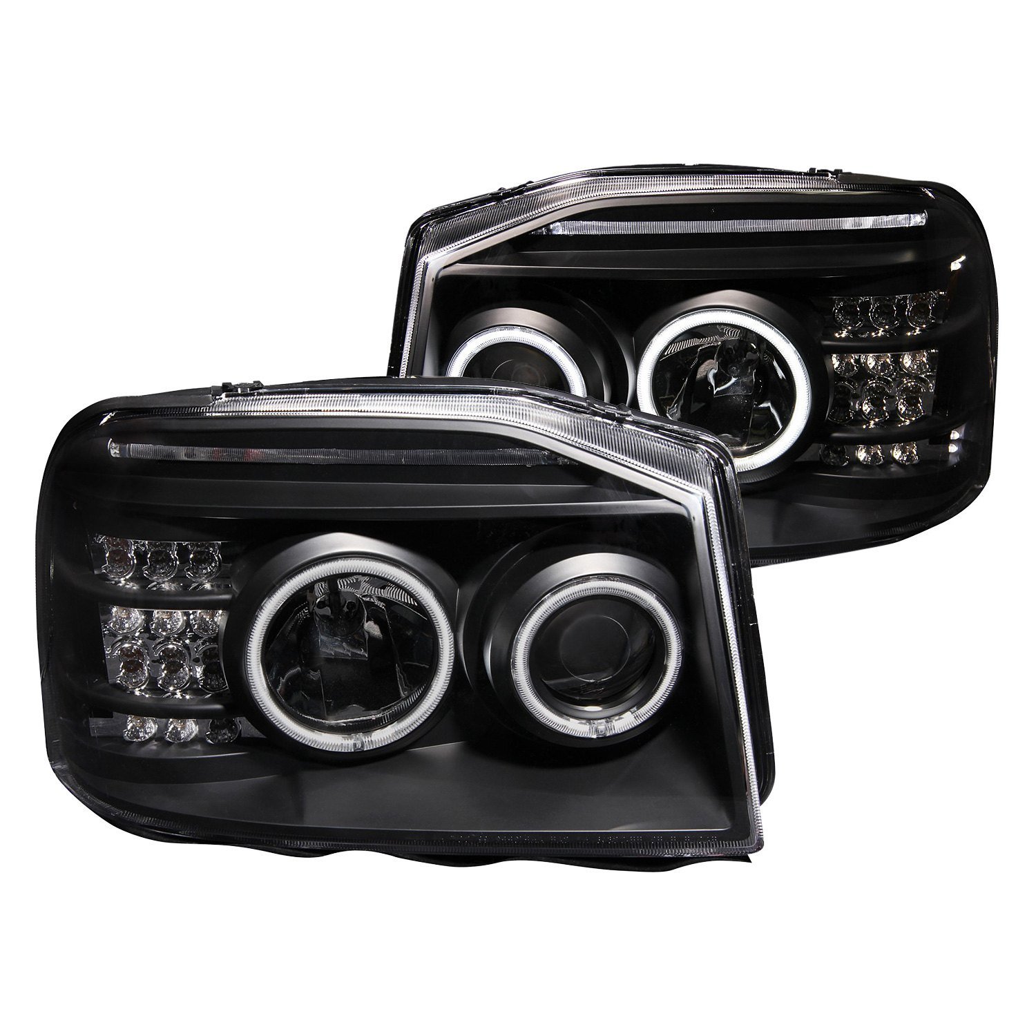 Fits NISSAN FRONTIER 01-04 PROJECTOR HALO HEADLIGHTS BLACK W/ LED SIGNAL & RX HALO