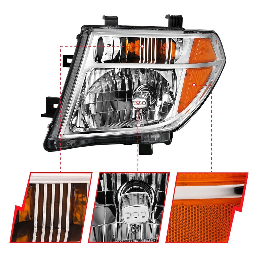 Fits NISSAN FRONTIER 05-08 / PATHFINDER 05-07 CRYSTAL HEADLIGHTS CHROME (OE TYPE REPLACEMENT) - Image 3