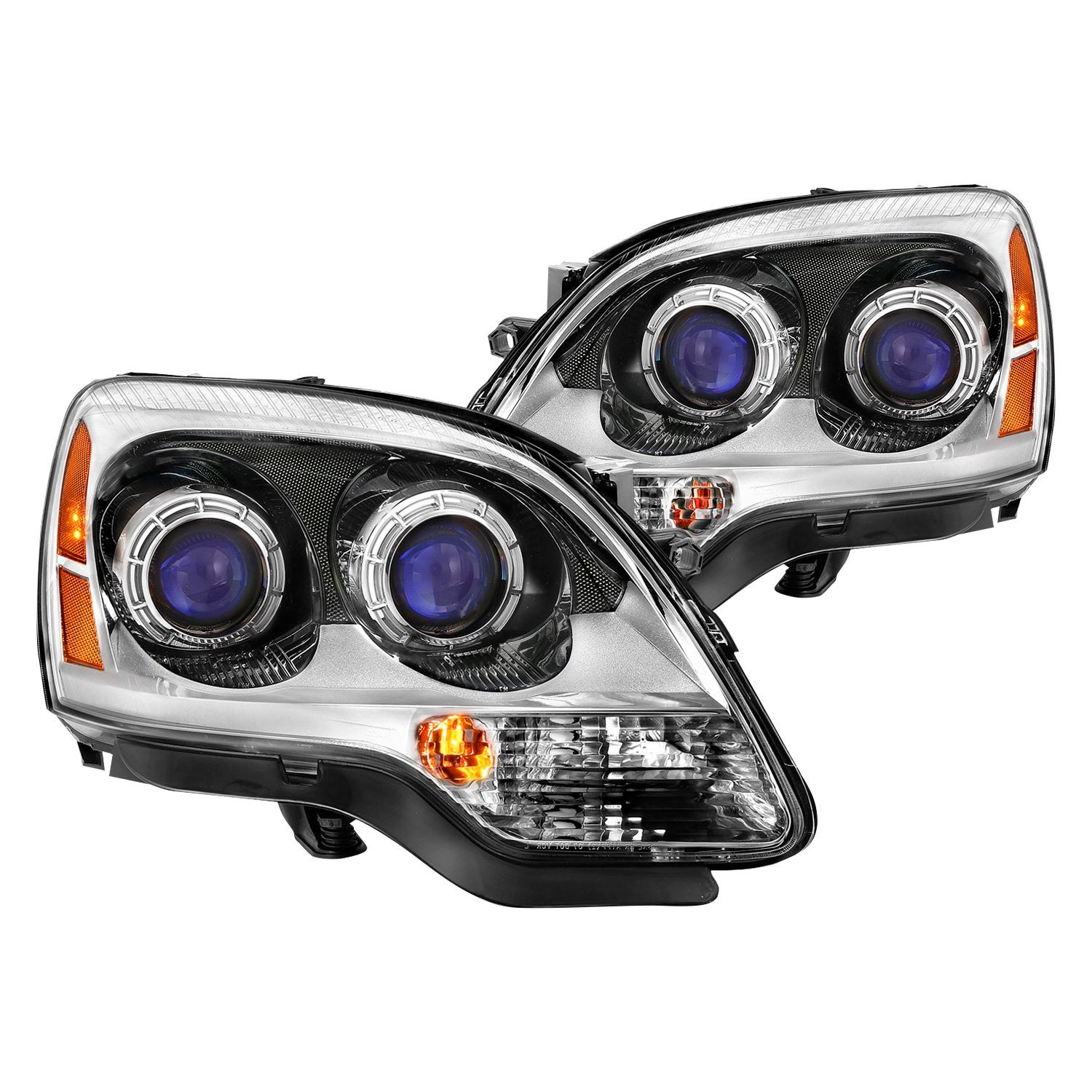 Fits GMC ACADIA 07-12 PROJECTOR HEADLIGHT CHROME (OE REPLACEMENT)