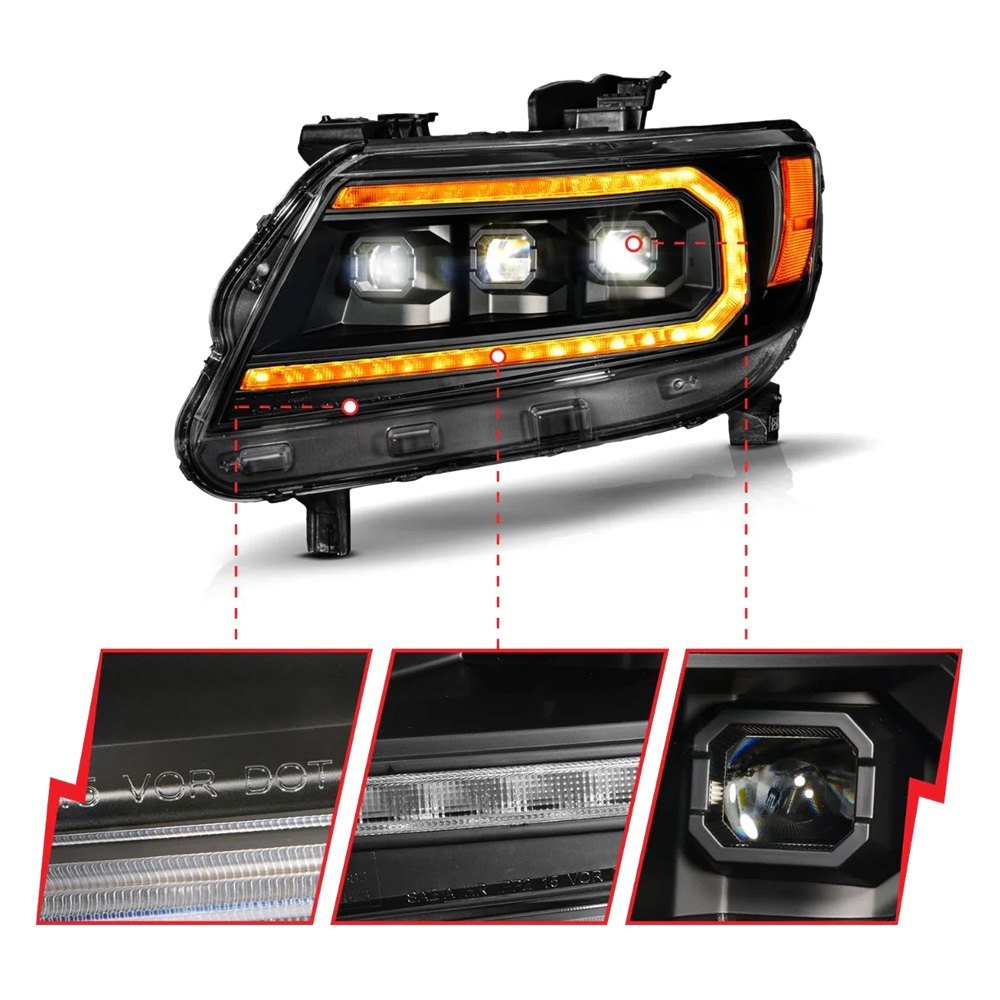 Fits CHEVY COLORADO 15-22 FULL LED PROJECTOR HEADLIGHTS BLACK W/ AMBER DRL, INITIATION & SEQUENTIAL - Image 5