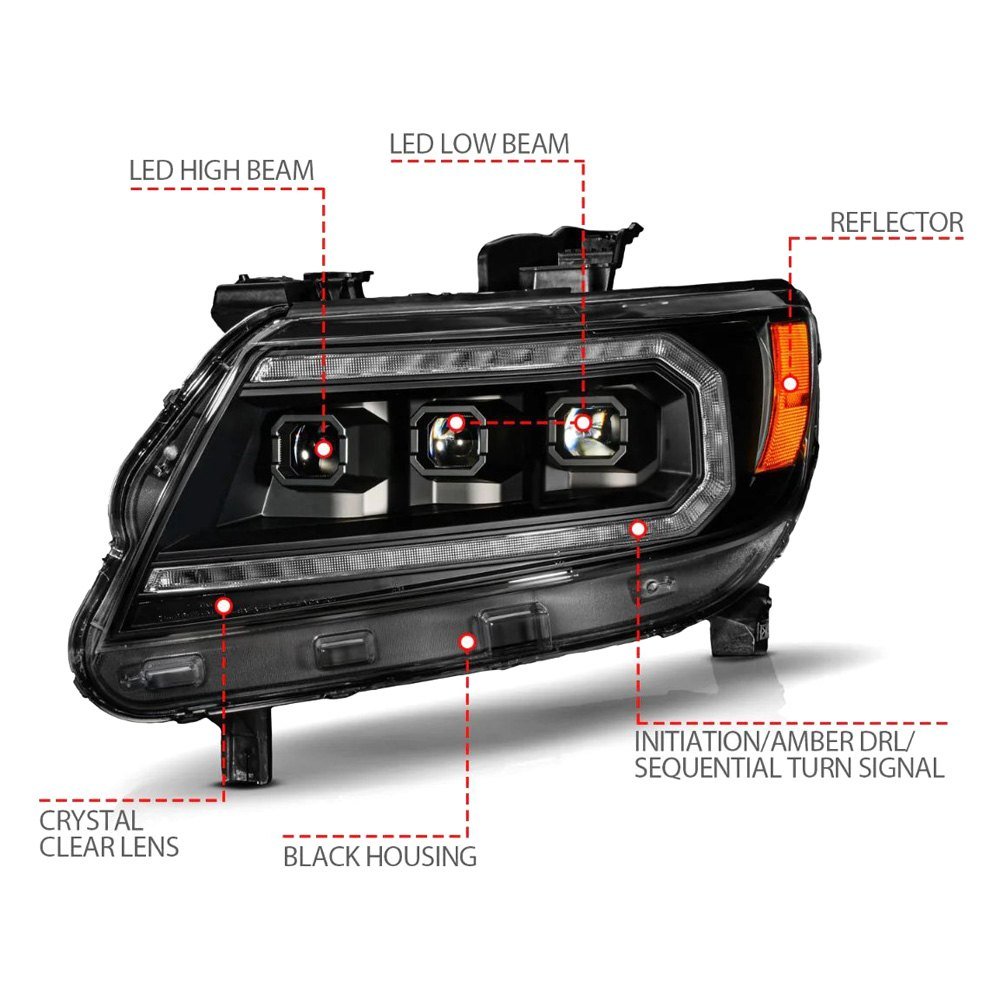 Fits CHEVY COLORADO 15-22 FULL LED PROJECTOR HEADLIGHTS BLACK W/ AMBER DRL, INITIATION & SEQUENTIAL - Image 4