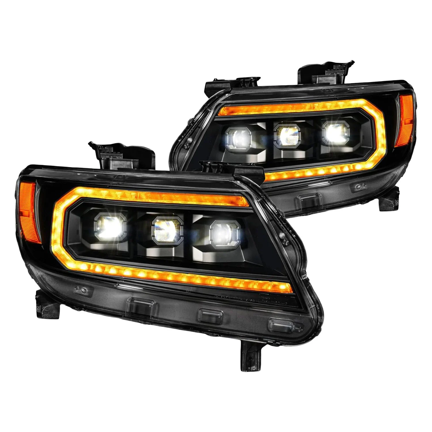 Fits CHEVY COLORADO 15-22 FULL LED PROJECTOR HEADLIGHTS BLACK W/ AMBER DRL, INITIATION & SEQUENTIAL