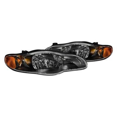 Fits CHEVY MONTE CARLO 00-05 CRYSTAL HEADLIGHTS BLACK