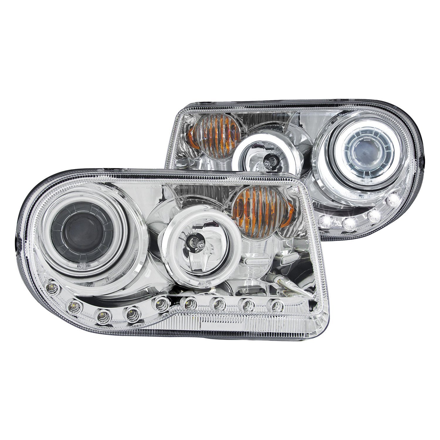 Fits CHRYSLER 300C 05-10 PROJECTOR HALO HEADLIGHTS CHROME W/ RX HALO G2