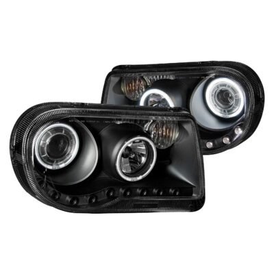 Fits CHRYSLER 300C 05-10 PROJECTOR HALO HEADLIGHTS BLACK W/ RX HALO G2