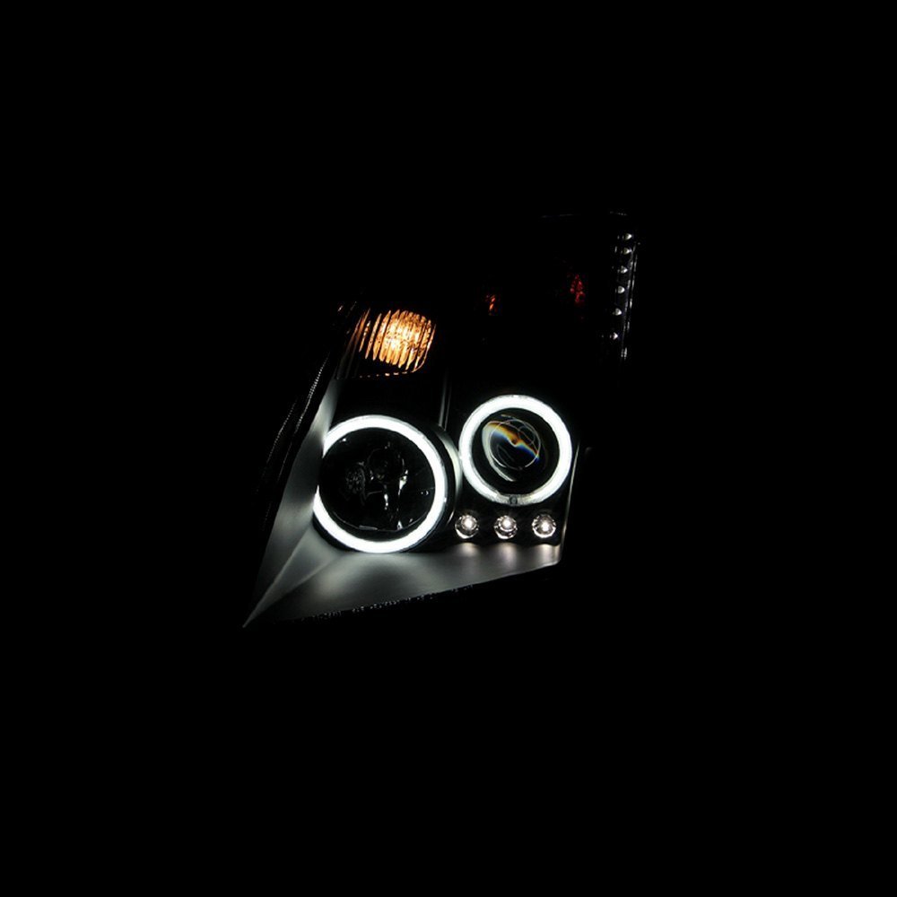 Fits NISSAN SENTRA 07-12 PROJECTOR HEADLIGHTS BLACK W/ RX HALO - Image 2