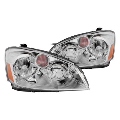 Fits NISSAN ALTIMA 05-06 CRYSTAL HEADLIGHTS CHROME (FOR HALOGEN MODELS)