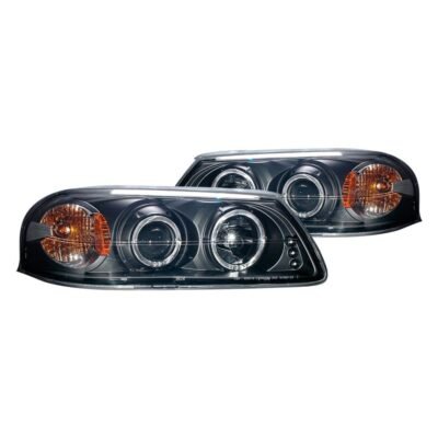 Fits CHEVY IMPALA 00-05 PROJECTOR HALO HEADLIGHTS BLACK W/ LED
