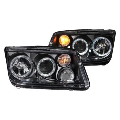Fits VOLKSWAGEN JETTA 99-05 PROJECTOR HALO HEADLIGHTS BLACK W/ FOG LIGHTS