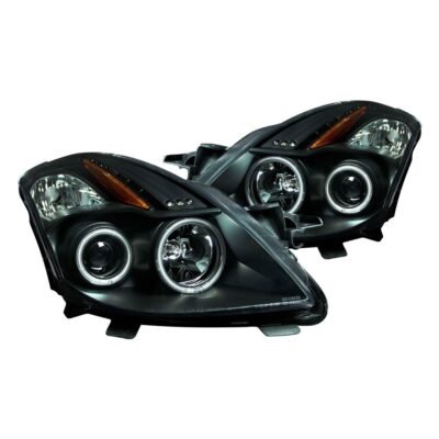 Fits NISSAN ALTIMA 08-09 2DR PROJECTOR HEADLIGHTS BLACK W/ RX HALO
