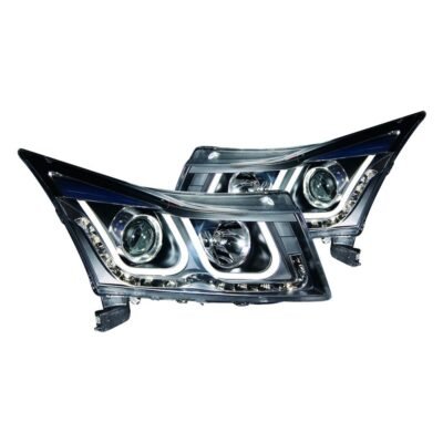 Fits CHEVY CRUZE 11-15 PROJECTOR U-BAR HEADLIGHTS BLACK