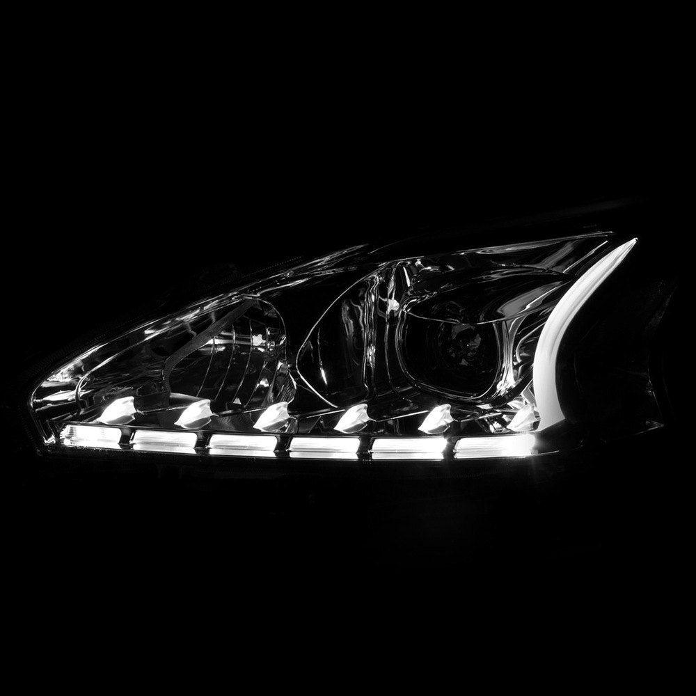 Fits NISSAN ALTIMA 13-15 4DR PROJECTOR PLANK STYLE HEADLIGHTS CHROME (FOR HALOGEN MODELS) - Image 2