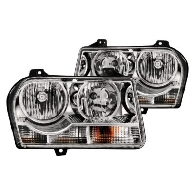 Fits CHRYSLER 300 05-10 CRYSTAL HEADLIGHTS CHROME (FOR HALOGEN MODELS ONLY)