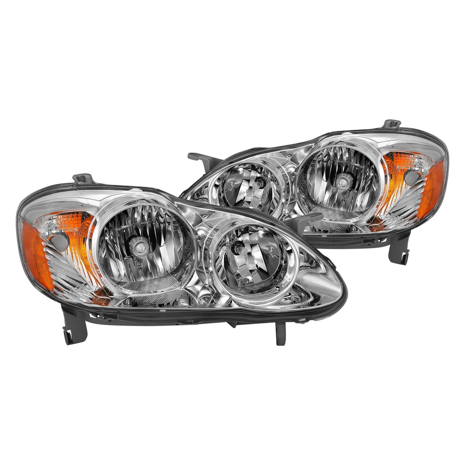 Fits TOYOTA COROLLA 05-08 CRYSTAL HEADLIGHTS CHROME