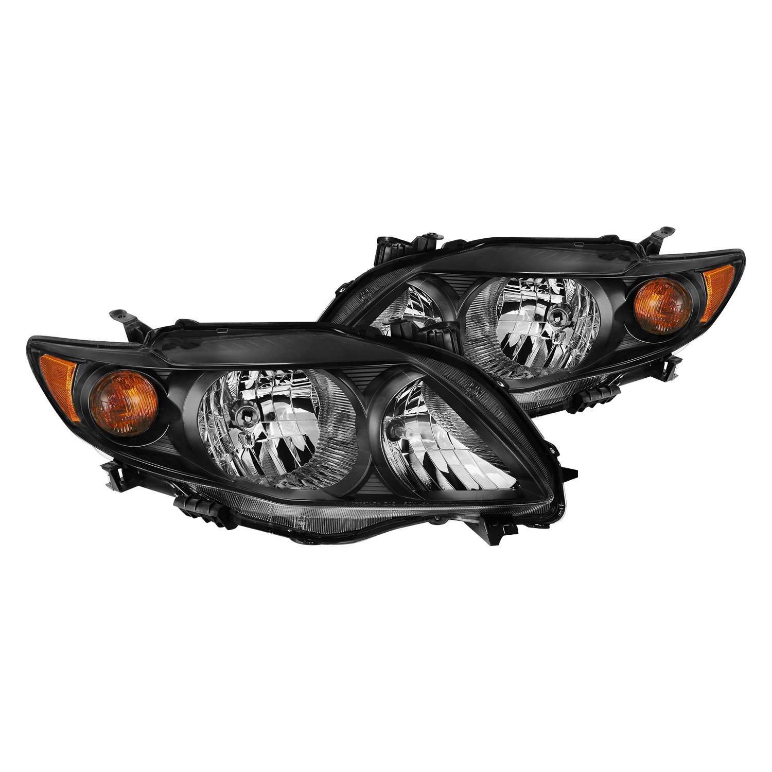 Fits TOYOTA COROLLA 09-10 CRYSTAL HEADLIGHT BLACK