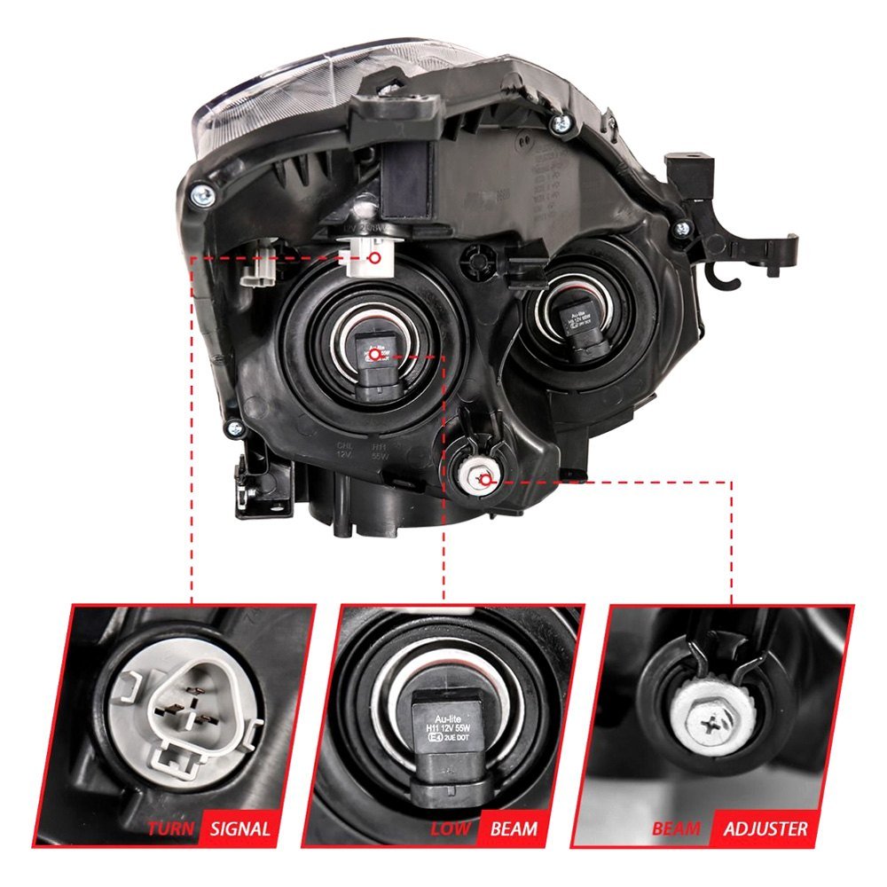 Fits NISSAN ALTIMA 10-13 2DR/COUPE PROJECTOR HEADLIGHTS BLACK (FOR HALOGEN MODELS ONLY) - Image 4