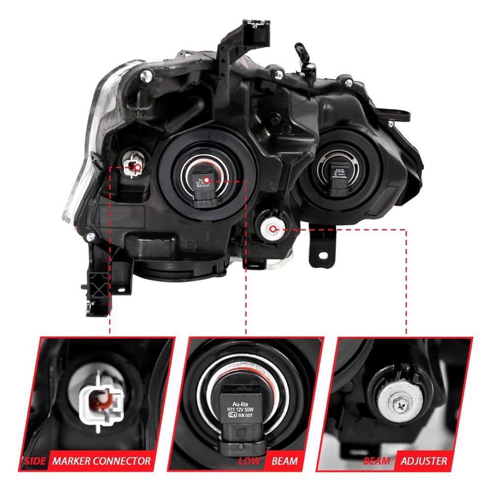 Fits NISSAN ALTIMA 13-15 4DR PROJECTOR HEADLIGHTS BLACK (FOR HALOGEN MODELS ONLY) - Image 4