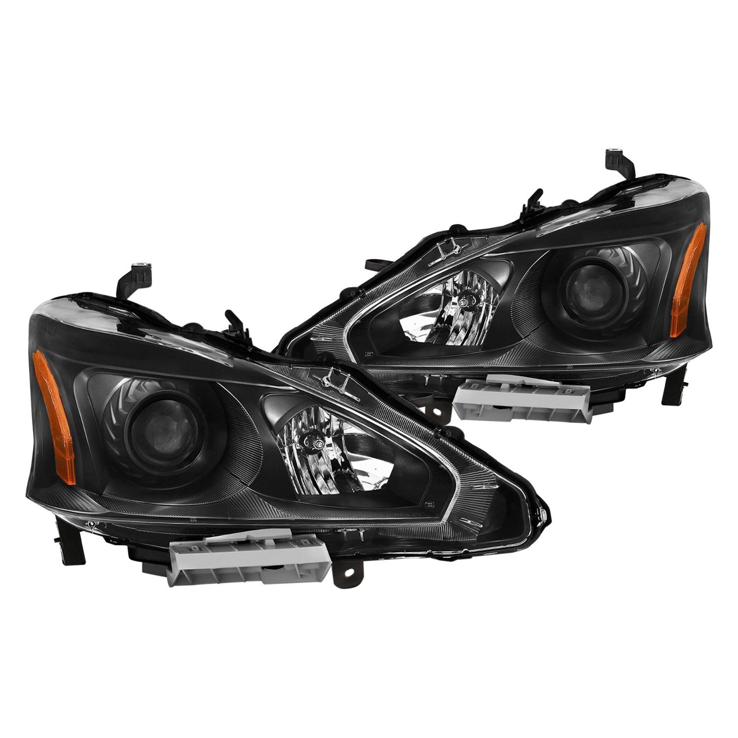 Fits NISSAN ALTIMA 13-15 4DR PROJECTOR HEADLIGHTS BLACK (FOR HALOGEN MODELS ONLY)