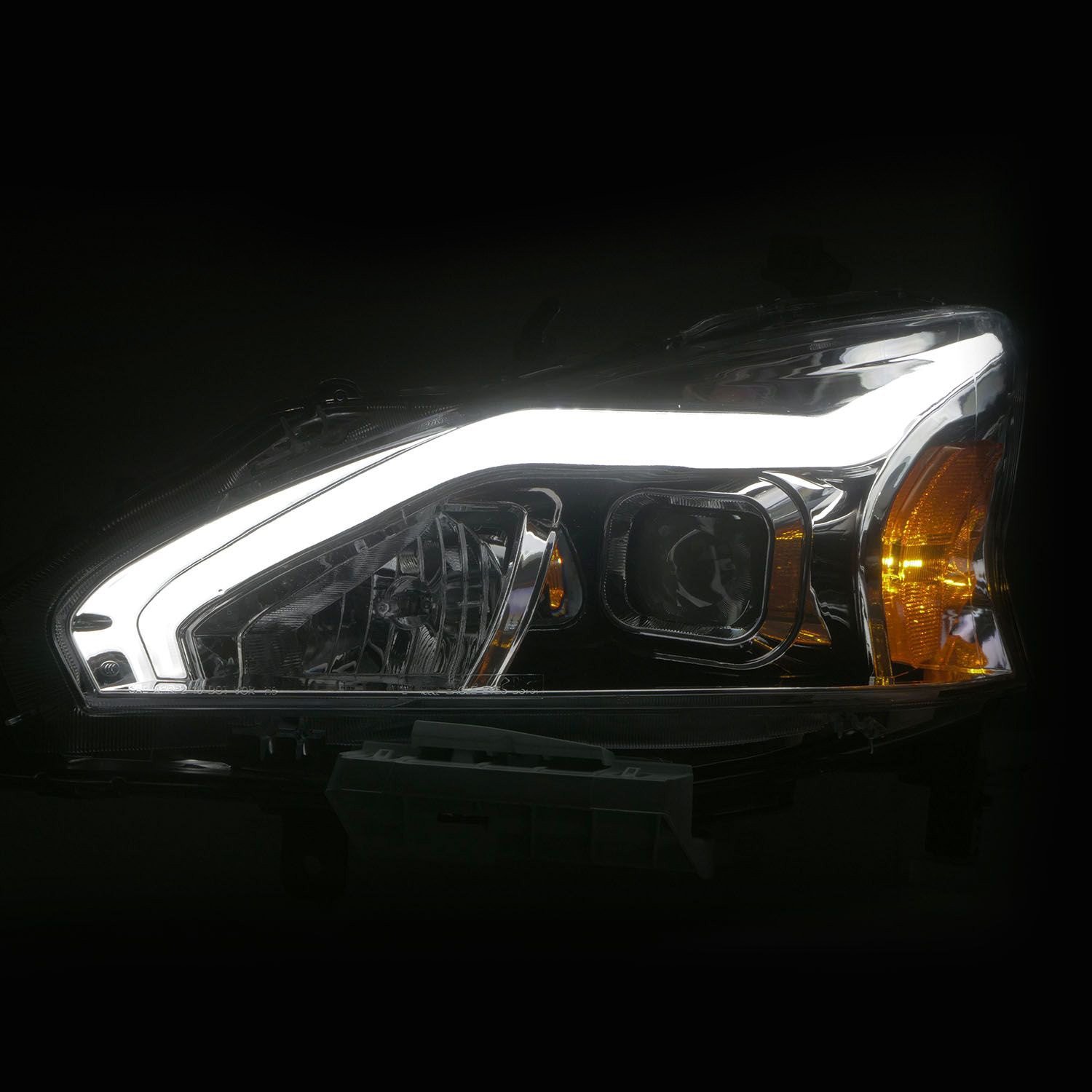 Fits NISSAN ALTIMA 13-15 4DR PROJECTOR LIGHT BAR G2 HEADLIGHTS CHROME (FOR HALOGEN MODELS ONLY) - Image 2