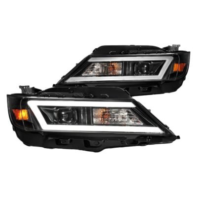 Fits CHEVY IMPALA 14-20 PROJECTOR LIGHT BAR STYLE HEADLIGHTS BLACK (FOR HALOGEN MODELS ONLY)