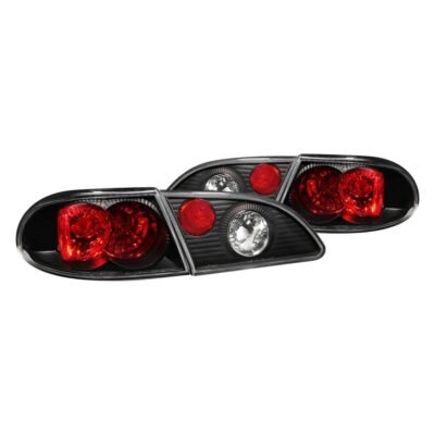 Fits TOYOTA COROLLA 98-02 TAIL LIGHTS BLACK 2PC