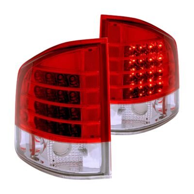 Fits CHEVY S-10 / GMC SONOMA 94-04 LED TAIL LIGHTS CHROME RED/CLEAR LENS