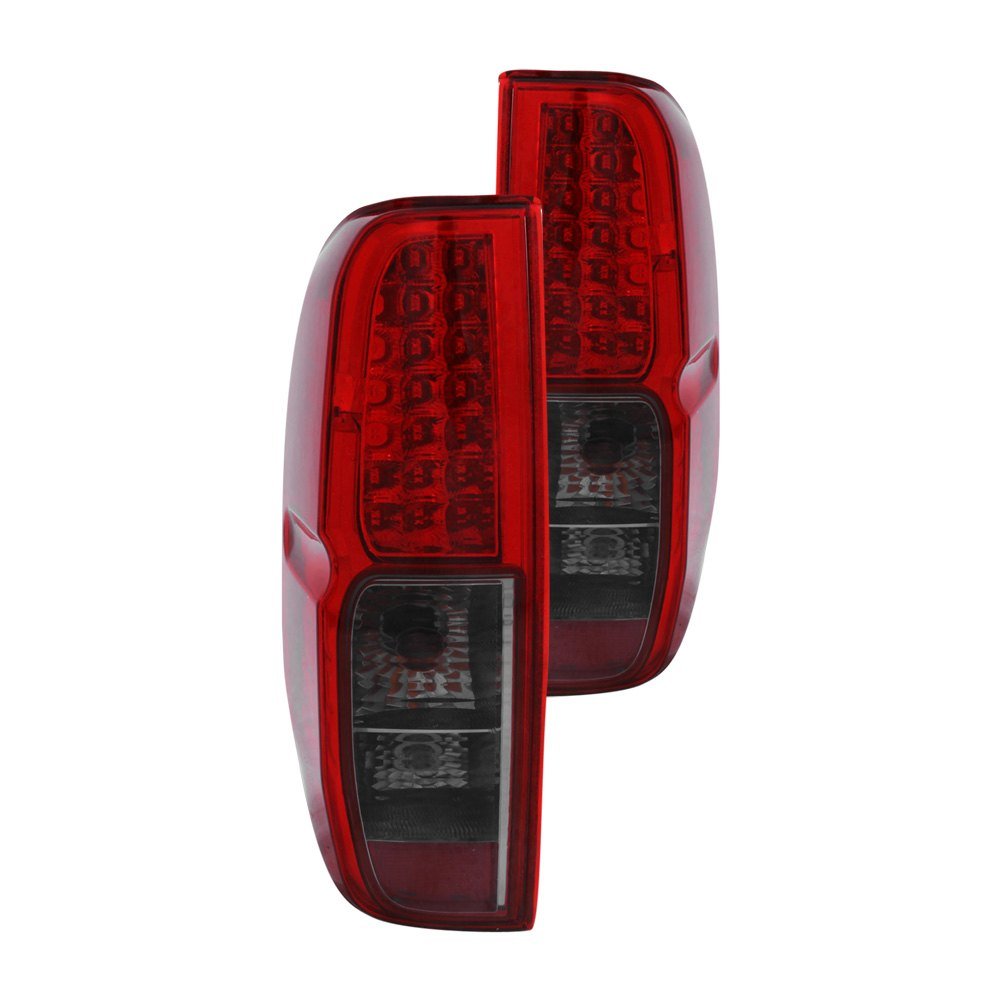 Fits NISSAN FRONTIER 05-21 / SUZUKI EQUATOR 9-12 LED TAIL LIGHTS CHROME RED/SMOKE LENS