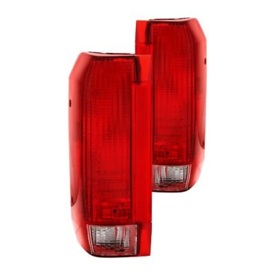 Fits FORD BRONCO 92-96 F-150/F-250 92-97 TAIL LIGHTS CHROME RED/CLEAR LENS (OE TYPE REPLACEMENT)