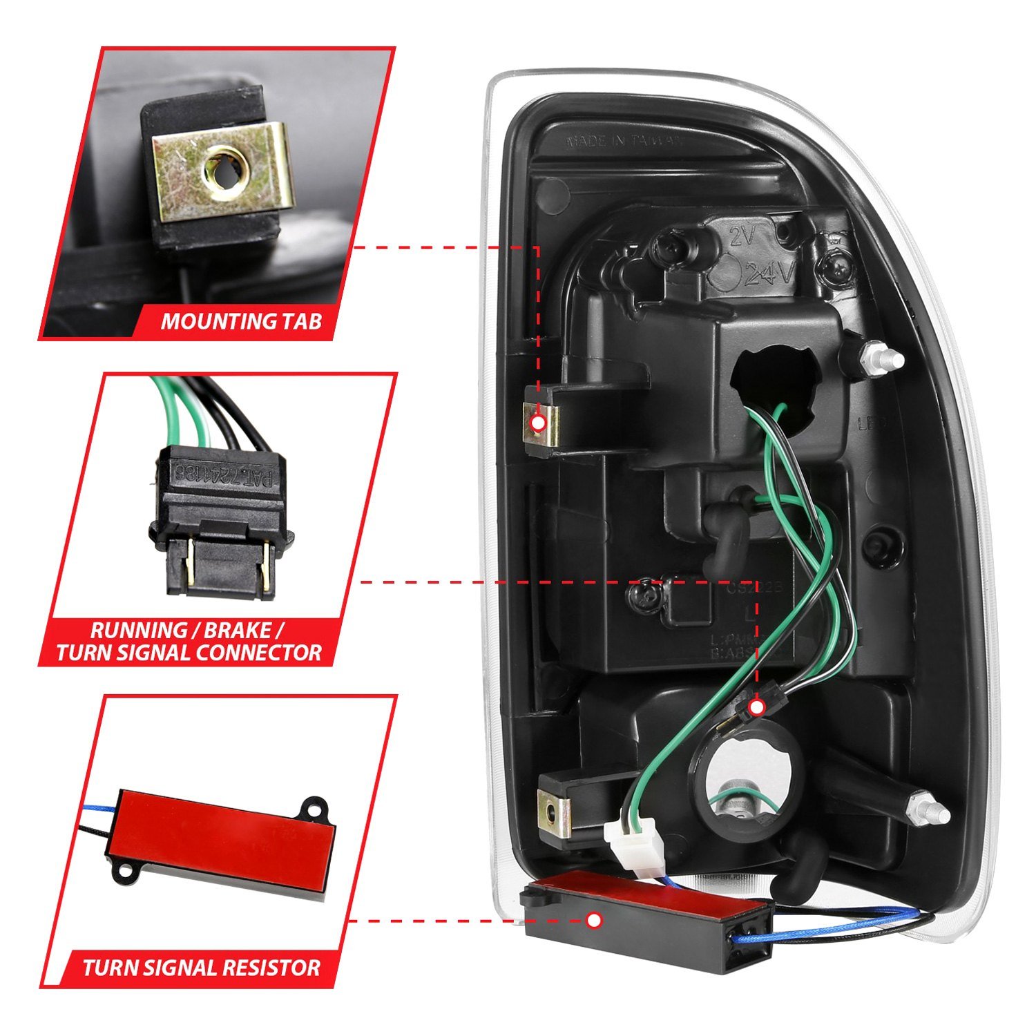 Fits DODGE DAKOTA 97-04 LED BAR STYLE TAIL LIGHTS BLACK - Image 3