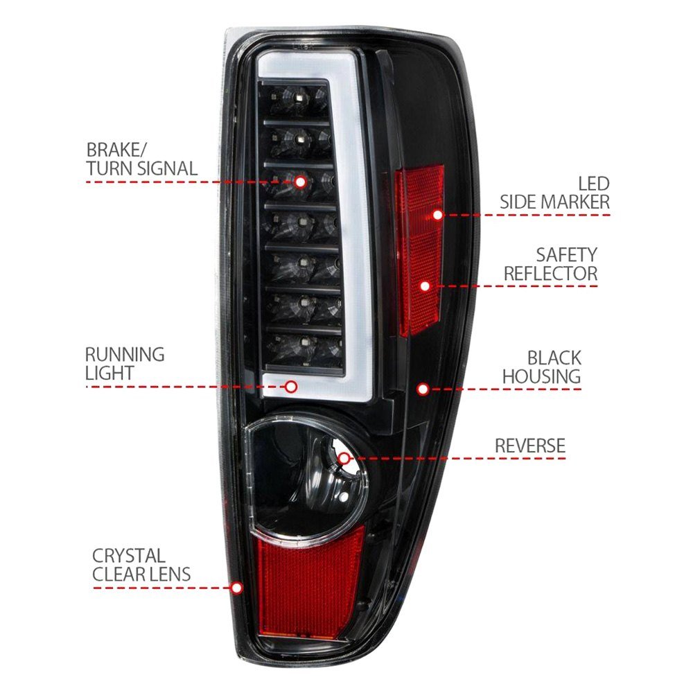 Fits CHEVY COLORADO 04-12 / GMC CANYON 04-12 LED C LIGHT BAR TAIL LIGHTS BLACK - Image 3