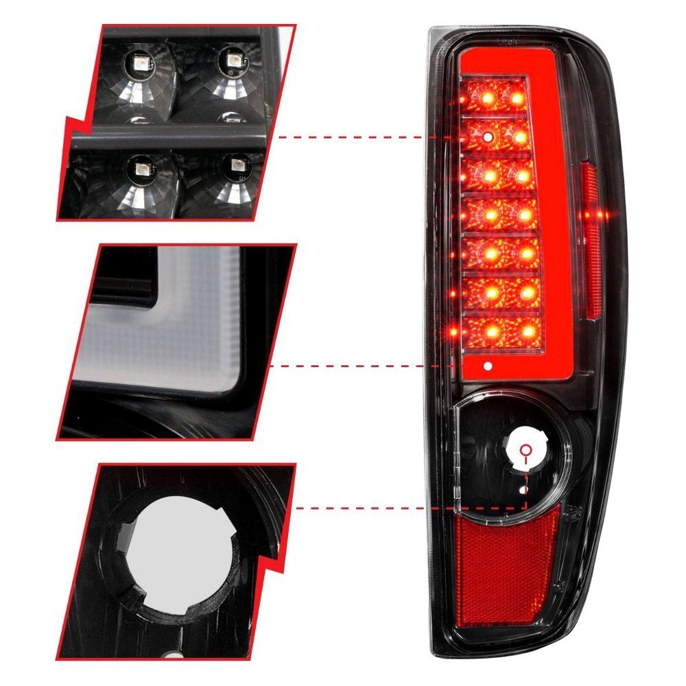 Fits CHEVY COLORADO 04-12 / GMC CANYON 04-12 LED C LIGHT BAR TAIL LIGHTS BLACK - Image 4