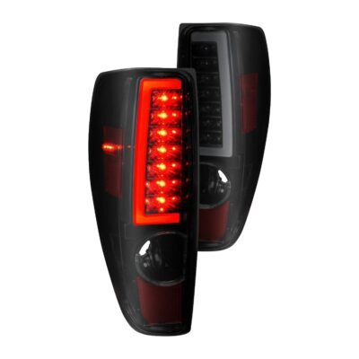 Fits CHEVY COLORADO 04-12 / GMC CANYON 04-12 LED C BAR STYLE TAIL LIGHTS BLACK SMOKE LENS