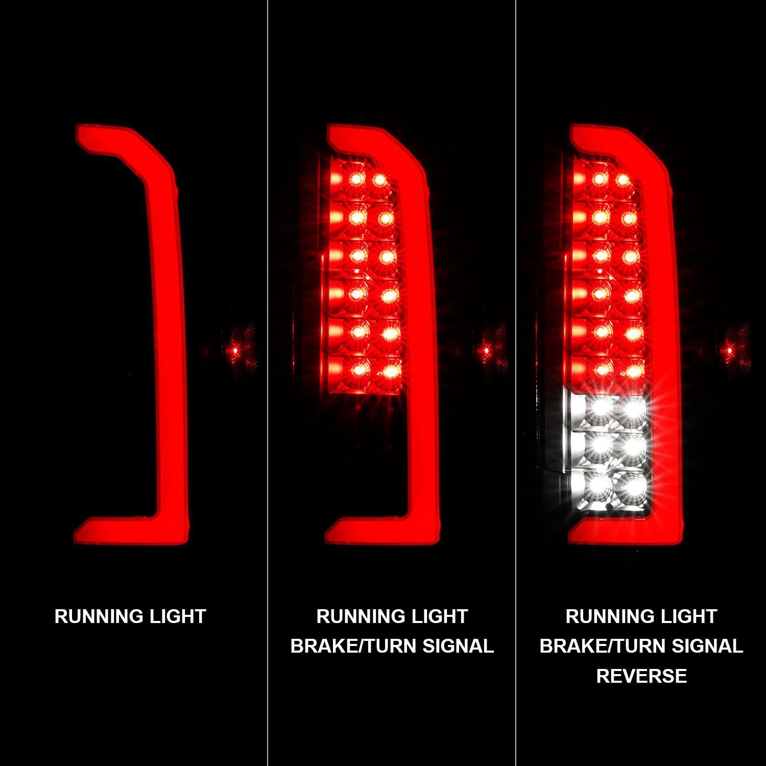 Fits CHEVY COLORADO 15-22 FULL LED LIGHT BAR STYLE TAIL LIGHTS BLACK CLEAR LENS - Image 4