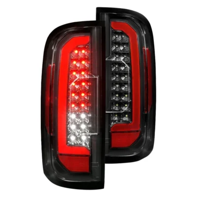 Fits GMC CANYON 15-22 LED TAIL LIGHTS BLACK CLEAR LENS (RED LIGHT BAR)