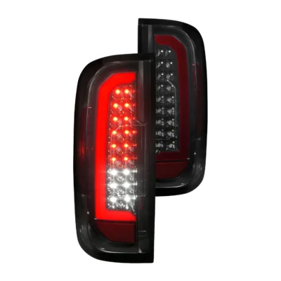 Fits GMC CANYON 15-22 FULL LED TAIL LIGHTS BLACK SMOKE LENS (RED LIGHT BAR)