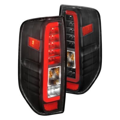 Fits NISSAN FRONTIER 05-21 / SUZUKI EQUATOR 09-12 LED C BAR TAIL LIGHTS BLACK CLEAR LENS