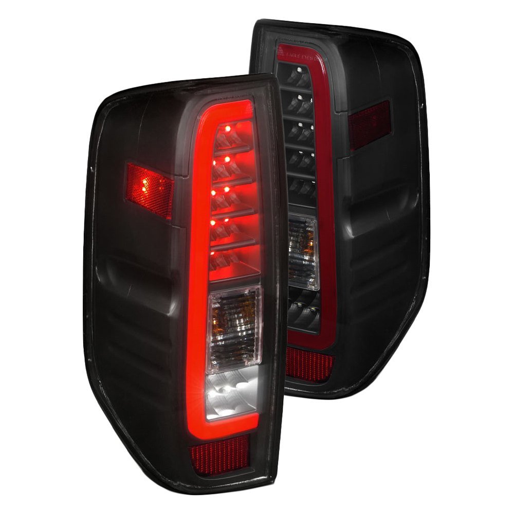 Fits NISSAN FRONTIER 05-21 / SUZUKI EQUATOR 09-12 LED C BAR TAIL LIGHTS BLACK SMOKE LENS