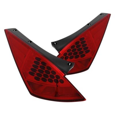 Fits NISSAN 350Z 03-05 LED TAIL LIGHTS CHROME RED LENS
