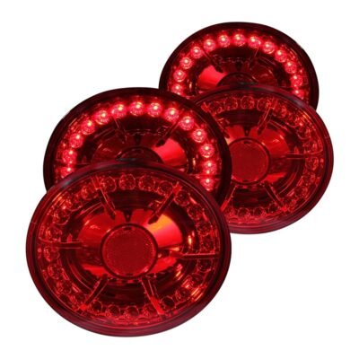 Fits CHEVY CORVETTE 05-13 / CORVETTE Z06 06-13 LED TAIL LIGHTS CHROME RED LENS