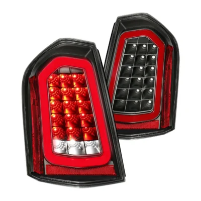 Fits 11-14 CHRYSLER 300 LED TAIL LIGHTS BLACK W/ SEQUENTIAL SIGNAL