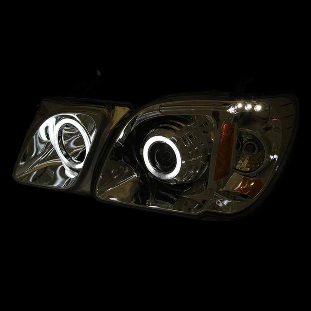 Fits LEXUS LX470 98-07 PROJECTOR HEADLIGHTS BLACK CLEAR W/ RX HALO - Image 2