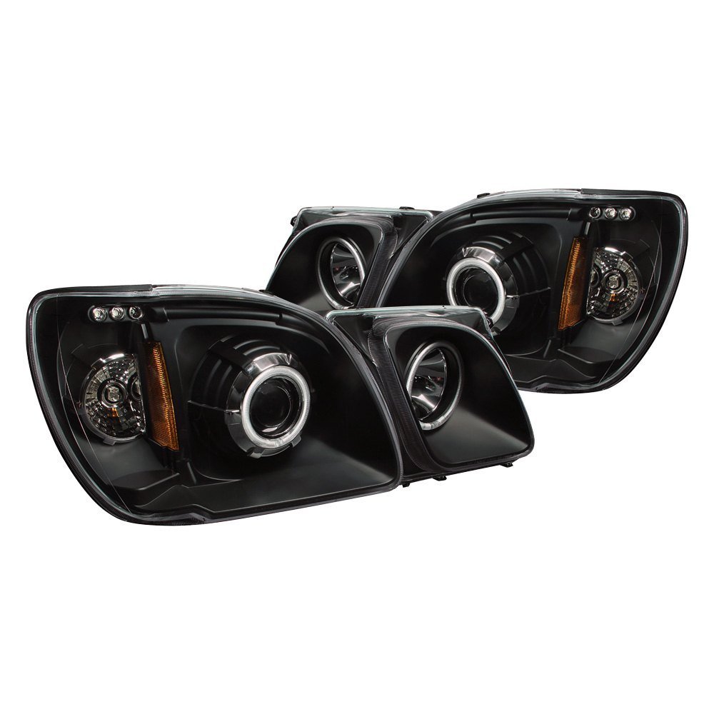 Fits LEXUS LX470 98-07 PROJECTOR HEADLIGHTS BLACK CLEAR W/ RX HALO